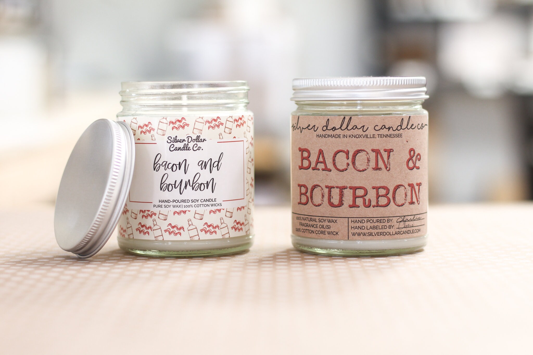 Bougie Bacon & Bourbon - Papa Noël, Bougie Homme, Pour Papa, Cadeaux Pour Bougies Cadeau Lui, Papa