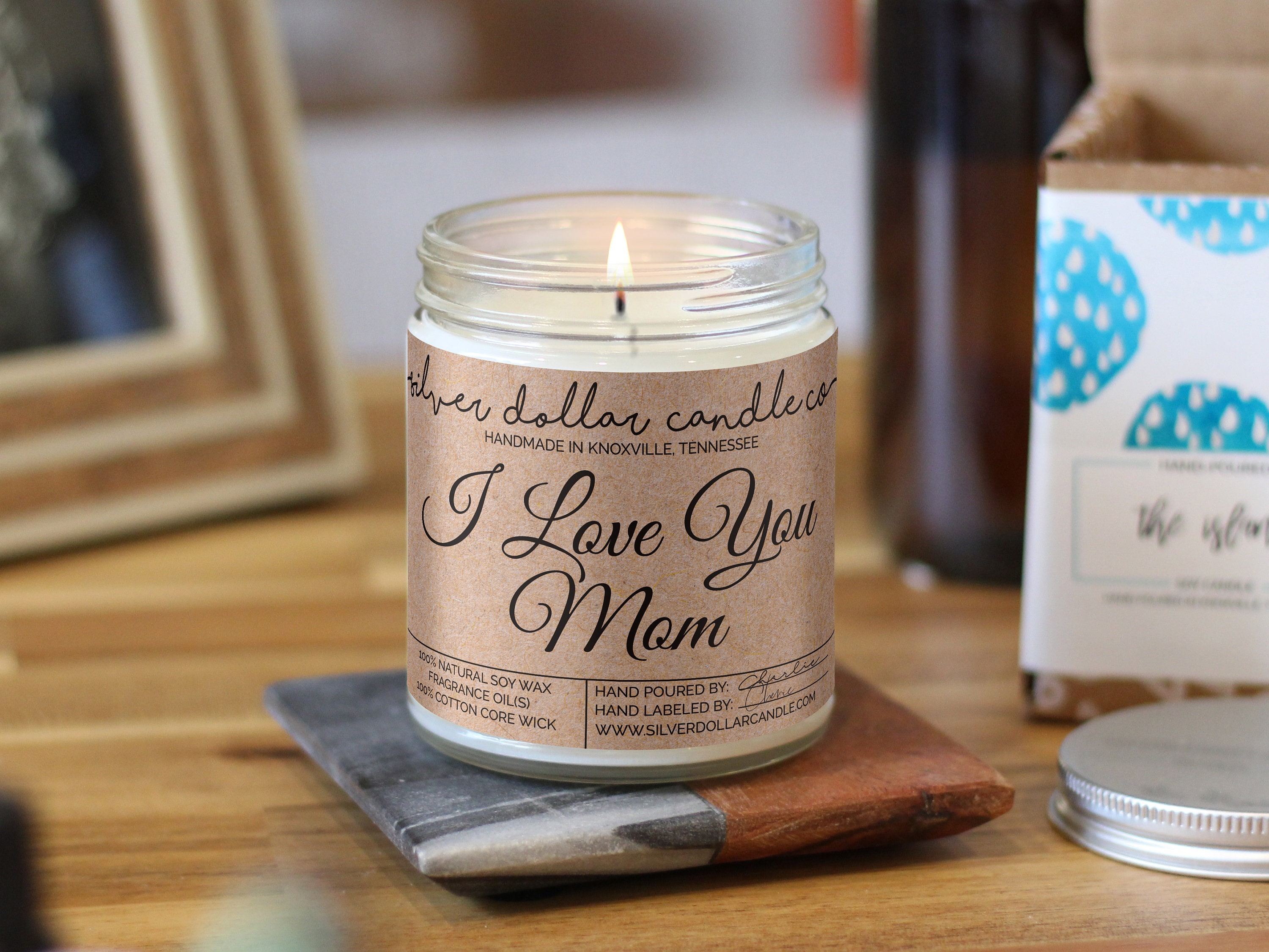 Mothers Day Candle, I Love You Mom Candle 8oz Mom Birthday, Mom Gift, Gift  for Mom, Birthday Idea, Mom, Candles for Moms, Soy Candles 