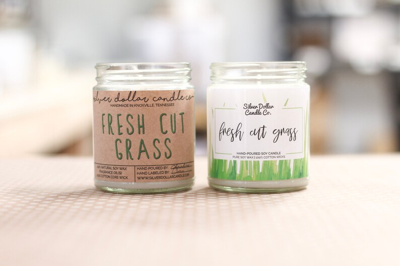 Fresh Cut Grass 8oz Scented Candle Strong Scented Candles Etsy
