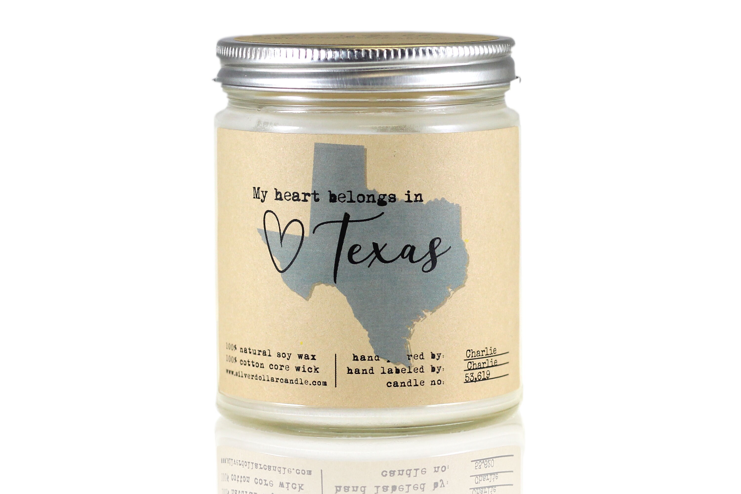 Texas State 8oz Candle State Gift Texas Gifts Soy Candles Etsy