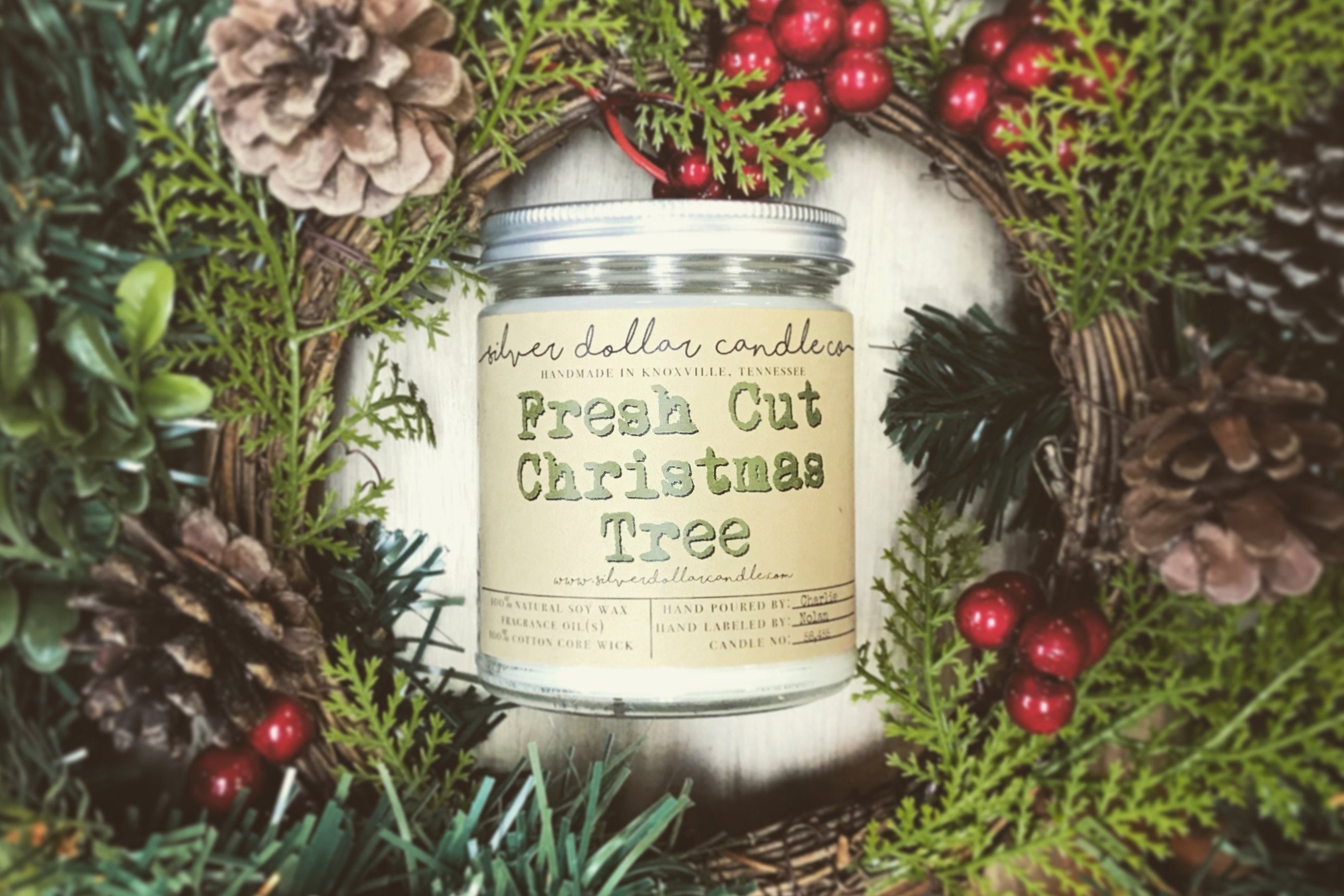 Fresh Cut Christmas Tree Holiday Scented Candle Christmas Etsy