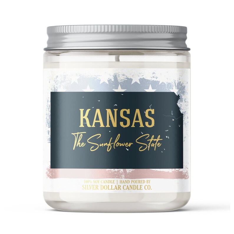 Kansas State Candle Choose Any Scent Personalized Lid Etsy