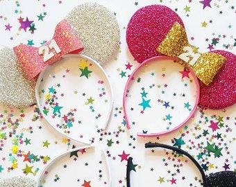 Made-To-Order Birthday Minnie Mouse Ears Disney Birthday Minnie Ears - many colour combinations!