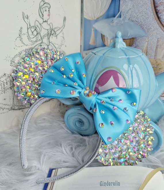 Deluxe Crystal Minnie Mouse Ears With Satin Bow Sparkle Gems  display picture 2