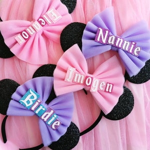 Custom Name Bow - Personalised Minnie Mouse Ears - Minnie Mouse Ears by LubyandLola
