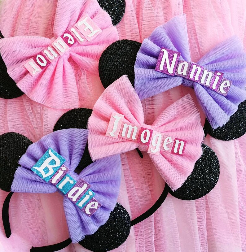 Custom Name Bow Personalised Minnie Mouse Ears Minnie Mouse Ears by LubyandLola image 1