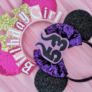 Orecchie da Topolino per il compleanno con fiocco di paillettes a scelta - vari colori Cerchietto per Minnie per il compleanno - Accessori per il compleanno di Topolino - Fiocchi per il compleanno immagine 12