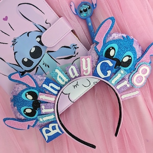 Sequin Stitch Birthday Ears - Experiment 626 Ohana Ears - Minnie Mouse Ears Birthday Minnie Ears - Stitch Ears - Birthday Mickey Ears