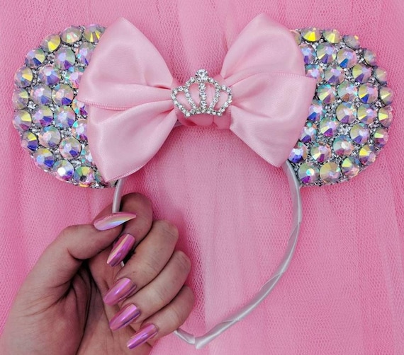 NEW PINK SATIN BOW MINNIE MOUSE DISNEY EARS s-l400.jpg main image 4