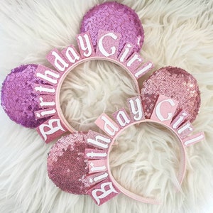 Sequin Birthday Girl Ears Birthday Mickey Ears Headband Minnie Mouse Ears LubyandLola Birthday Minnie Ears Birthday Boy Ears image 3