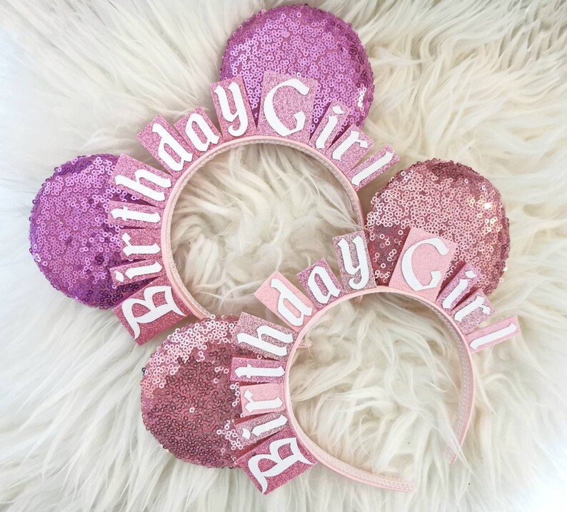 Sequin Birthday Girl Ears Birthday Mickey Ears Headband Minnie Mouse Ears LubyandLola Birthday Minnie Ears Birthday Boy Ears image 3