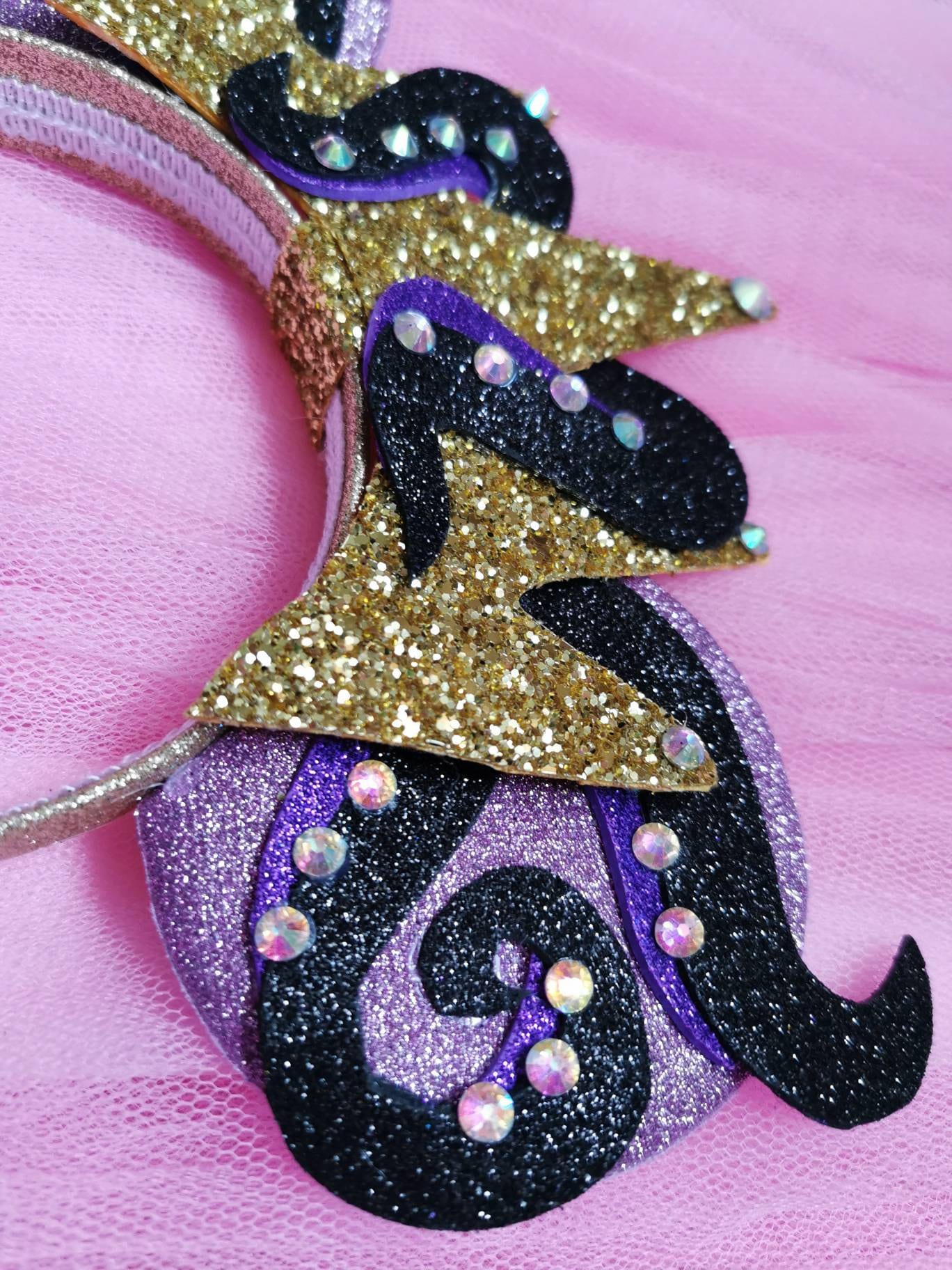 New Disney Ears Ursula Little Mermaid Black Purple Gold Glitter Headband Amazon.com: Ursula Mickey Ears Mickey Ears, Mouse Ears  main image 2