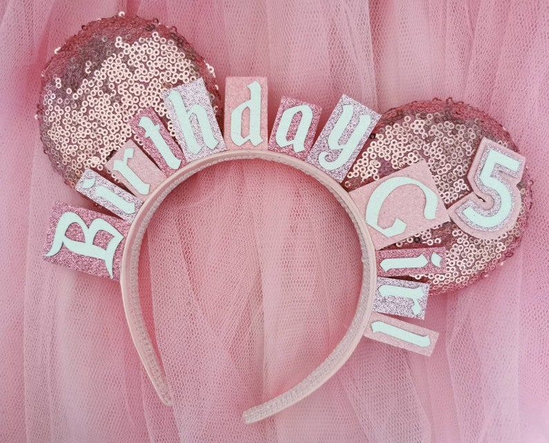 Sequin Birthday Girl Ears Birthday Mickey Ears Headband Minnie Mouse Ears LubyandLola Birthday Minnie Ears Birthday Boy Ears image 6