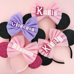 Custom Name Bow Personalised Minnie Mouse Ears Minnie Mouse Ears by LubyandLola image 2
