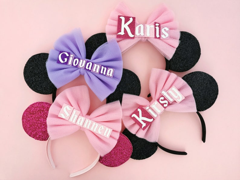 Custom Name Bow Personalised Minnie Mouse Ears Minnie Mouse Ears by LubyandLola image 2