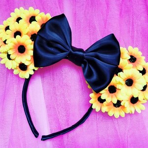 Sonnenblume Minnie Maus Ohren - Gänseblümchen Ohren - Festival Stirnbänder - Sommer Mode Stirnband