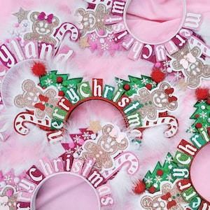 Verschiedene Farben - Deluxe Lebkuchen Merry Christmas Ohren - Weihnachtsbaum Stirnband Minnie Maus Ohren - - Lebkuchen Maus Ohren Weihnachten