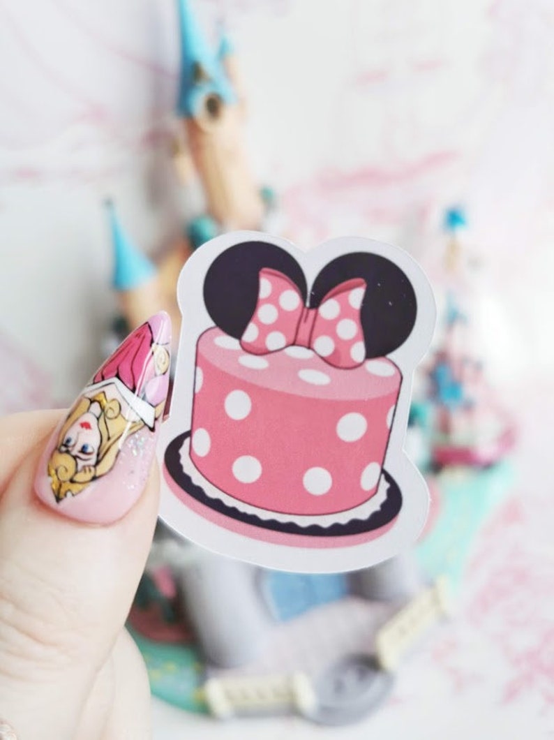 Custom Minnie Birthday Sticker Birthday Cake Stickers Add Your Age Custom Cake Stickers Birthday Card Stickers Birthday Gift Sticker image 4