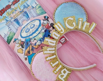 Uszy Myszki Urodzinowej - Opaska na Imprezę Urodzinową - Uszy Myszki Miki dla Dziewczynki Urodzinowej - Tęczowe Uszy Myszki Minnie - Uszy Myszki Miki dla Dorosłych UK Uszy Myszki Minnie