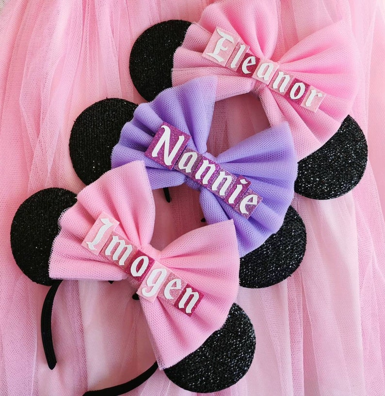 Custom Name Bow Personalised Minnie Mouse Ears Minnie Mouse Ears by LubyandLola image 4