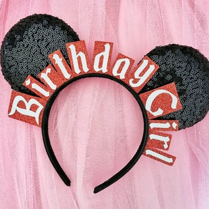 Sequin Birthday Girl Ears Birthday Mickey Ears Headband Minnie Mouse Ears LubyandLola Birthday Minnie Ears Birthday Boy Ears image 4