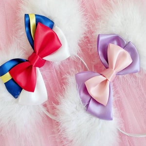Made-To-Order Donald Duck And Daisy Duck Inspired Mouse Ears Fluffy Headband Fluffy Minnie Ears with Character Bow