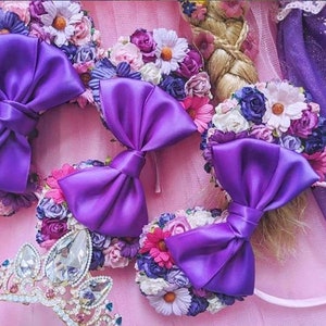 Made-To-Order Rapunzel Inspired Minnie Mouse ears Floral Minnie Ears Rapunzel Headband Princess Ears by Luby and Lola image 4