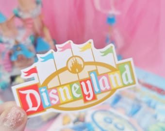 Retro Disneyland Park Sticker  - Rainbow Sticker - Park Sticker - Vacation Stickers - Location Stickers - Sparkle Stickers - Memory Stickers