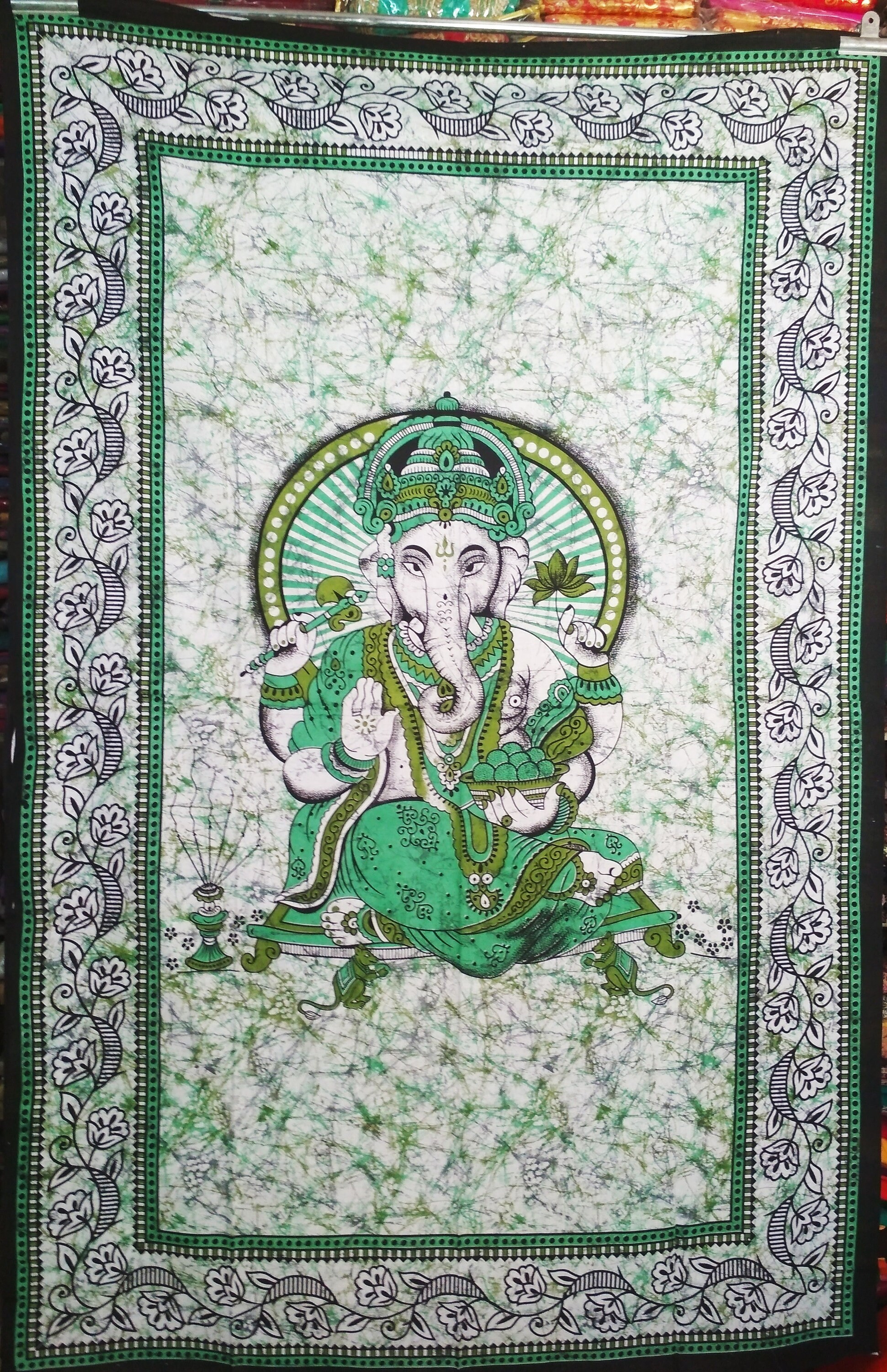 Ganesha Tapestry Painting Spiritual Psychedelic Wall Hanging Etsy