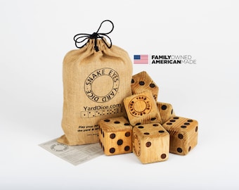 Snake Eyes Yard Dice - The Original Over-Sized Wooden Yard Dice - FREE PRIORITY SHIPPING