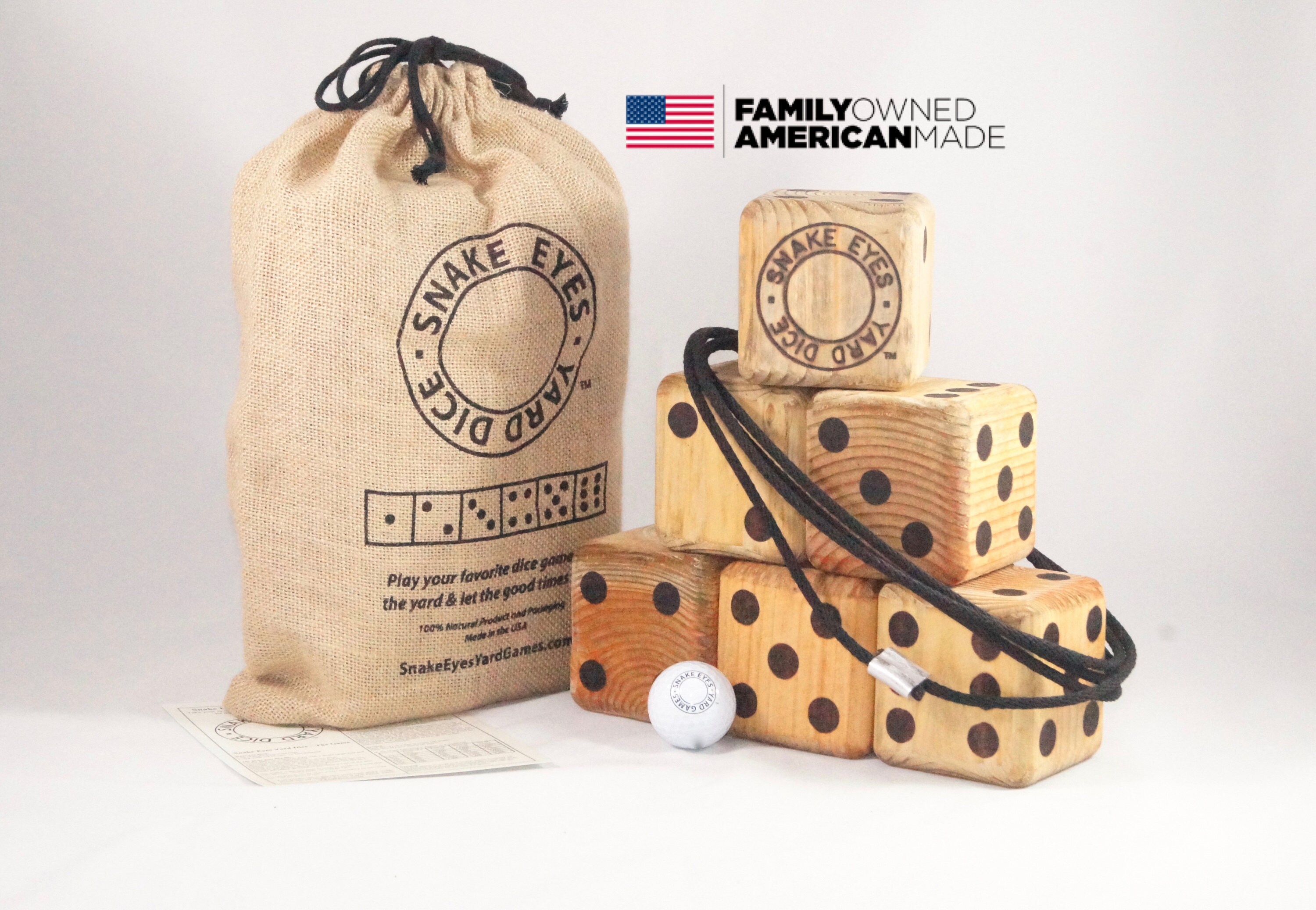 Snake Eyes Yard Dice The Game includes rope ring Made in Etsy