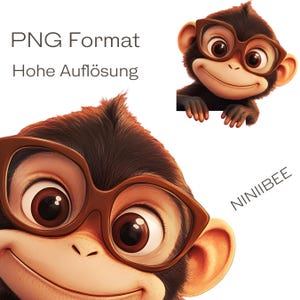 12 匹の猿、クリップアート、面白い、高品質の PNG、デジタル ダウンロード、透明な背景、デジタル ステッカー