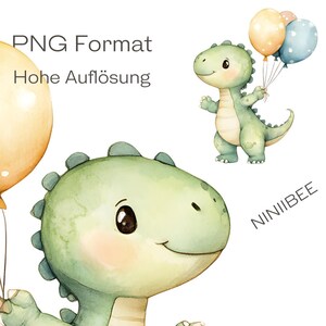 12 種類の水彩恐竜、クリップアート、面白い、高品質の PNG、デジタル ダウンロード、透明な背景、デジタル ステッカー