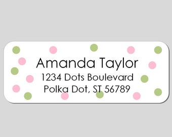 jx 207 Personalized Address labels Cupcake Polka Dots Buy 3 get 1 Free 