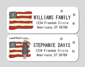 30 Custom Patriotic Flag Art Personalized Address Labels 30 Custom Patriotic Flag Art Personalized Address Labels