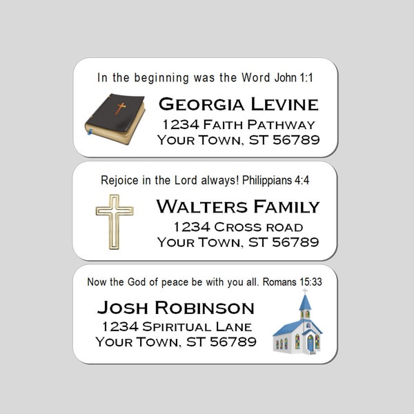 Address labels with faith etsy