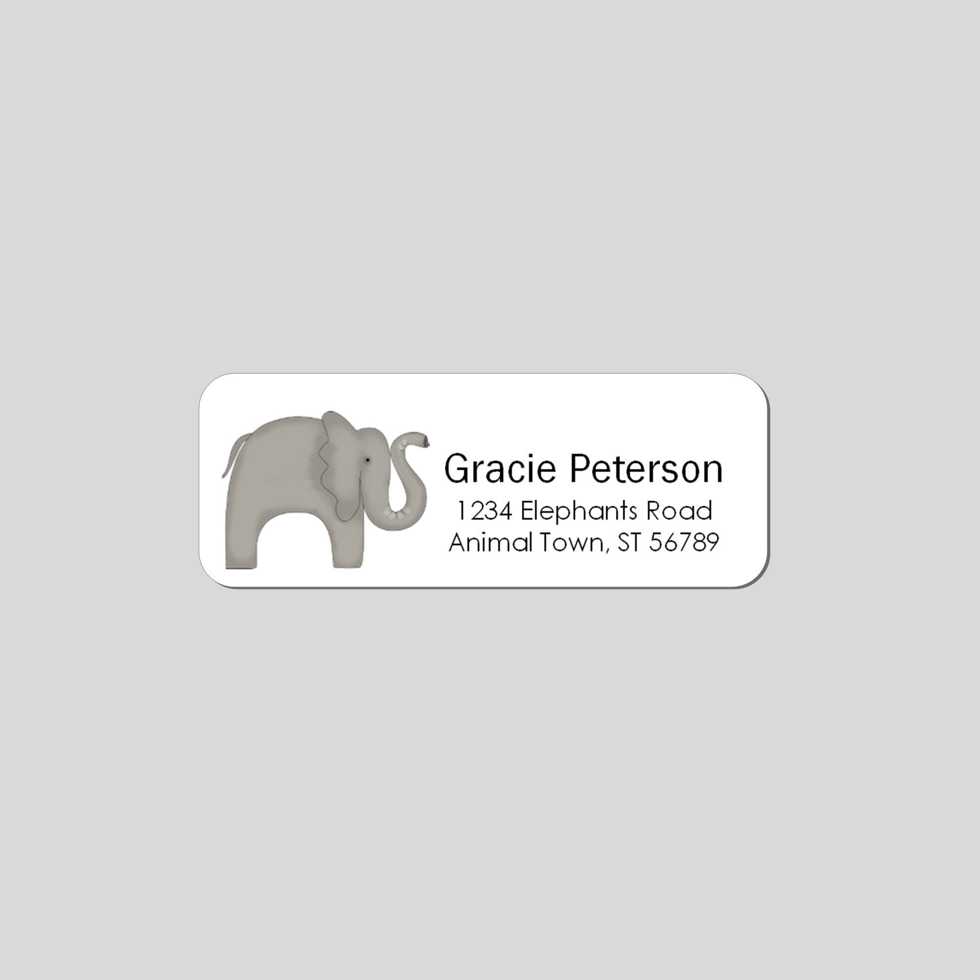 Elephant Return Address Labels Primitive Elephant with Trunk Etsy