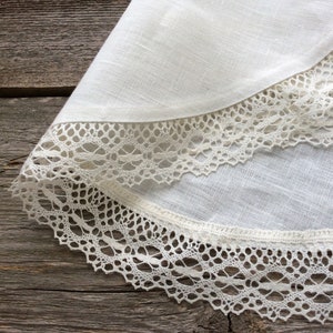 Round Linen tablecloth Easter tablecloth
