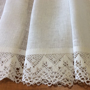 White Linen curtains Bathroom cafe curtain Shabby chic curtains