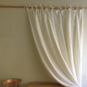 Linen shower curtain with ties Rustic curtain panels