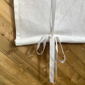Cortinas de cocina atadas Persianas de tela de tamaño personalizado Cenefa de lino color crema