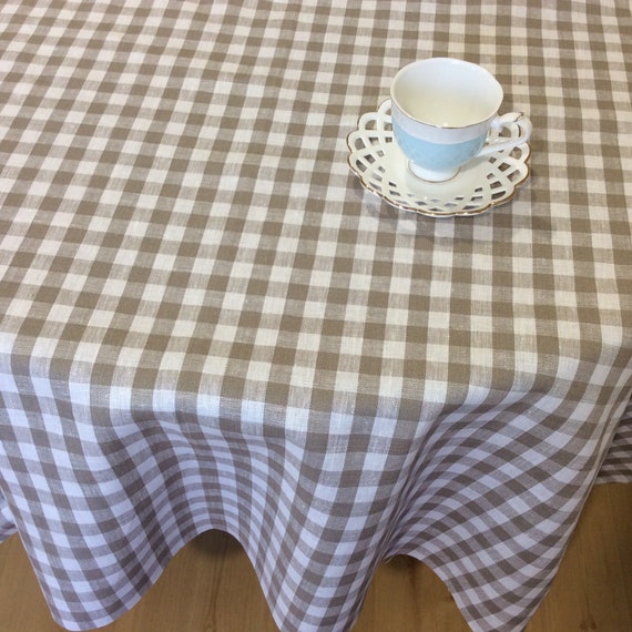 Round Linen Tablecloth 60 Inch Farmhouse Table Cloth Kitchen Round Linen Tablecloth 60 Inch, Round Farmhouse Tablecloth