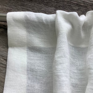 White Linen curtains Rod pocket Curtain panels