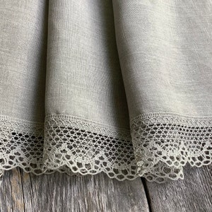 Burlap curtains Gray Linen Cafe curtains Kitchen Curtains Rustic Curtains