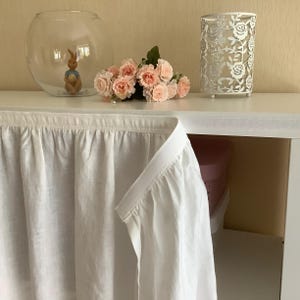 Linen sink skirt with velcro Custom Farmhouse sink curtain Rustic under sink cover Handmade kitchen fabric skirt Cottagecore kitchen decor