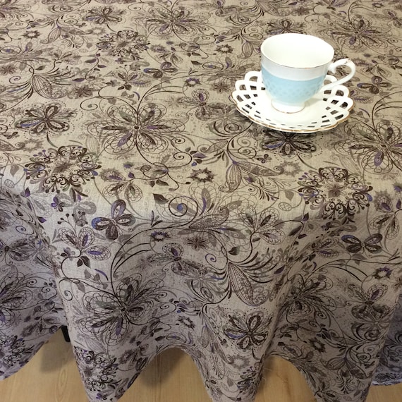 Round Farmhouse Tablecloth Fl Print Handmade Table Cloth Round Farmhouse Tablecloth Fl Print, Round Farmhouse Tablecloth