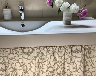 Taille personnalisée de la jupe de lavabo en lin