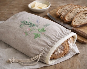Sac à pain en lin XL cire d'abeille Emballage alimentaire réutilisable