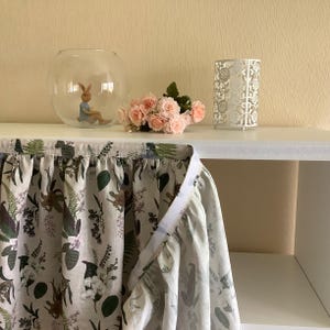 Linen vanity skirt with velcro Custom sink curtain Farmhouse style under sink cover Handmade kitchen sink skirt Cottagecore kitchen decor