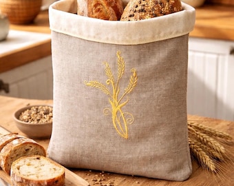 Sac à pain en lin, cire d'abeille Rangement du pain réutilisable Sac de cuisine écologique